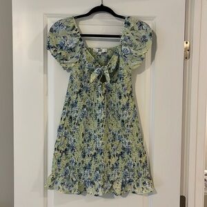 Blue and green floral dress